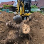 Bagger zur Wurzelbeseitigung